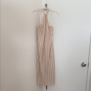 Zara Striped Halter Neck Maxi Dress